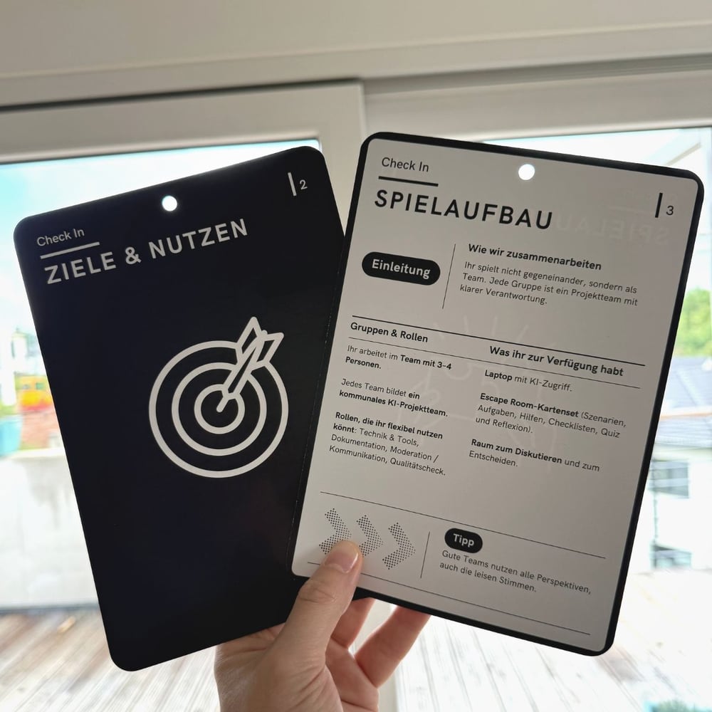 Karten mit dem Titel 'Ziele & Nutzen' aus dem Kartenspiel EU AI Act.